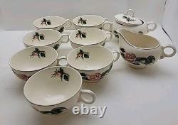 Universal Ballerina Moss Pink Rose Dinnerware Set of 43 Pieces (some crazing)