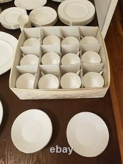 VERA WANG WEDGEWOOD BLANC SUR BLANC Dinnerware. Service for 12. 66 pieces