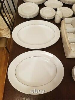 VERA WANG WEDGEWOOD BLANC SUR BLANC Dinnerware. Service for 12. 66 pieces