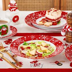 VEWEET 30-Piece Christmas Dinnerware Set Porcelain Xmas Plates Cups and Saucers