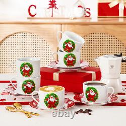 VEWEET 30-Piece Christmas Dinnerware Set Porcelain Xmas Plates Cups and Saucers