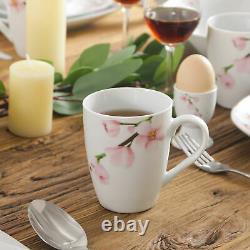 VEWEET ANNIE Porcelain Dinnerware Set Floral Pattern Square Dinner Service Sets