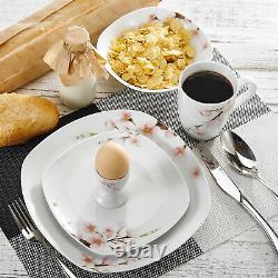 VEWEET Annie Dinnerware Set 40-Piece Porcelain Mug Egg Cup Bowl & Plate Dish Set