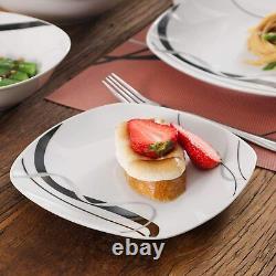 VEWEET Fiona Dinnerware Set 50/100Pcs Porcelain Tableware Ivory White Dinner Set