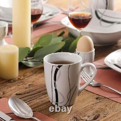 VEWEET Fiona Dinnerware Set 50/100Pcs Porcelain Tableware Ivory White Dinner Set