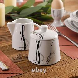 VEWEET Fiona Dinnerware Set 50/100Pcs Porcelain Tableware Ivory White Dinner Set