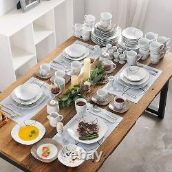 VEWEET Nikita Dinnerware Set 100-Piece Porcelain Dinner Plate Set Service for 12