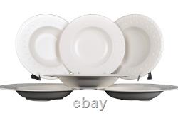 VILLEROY & BOCH Cellini White Rim Soup Bowl 9.5 Dinnerware Germany Set/6 New