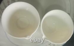 VINTAGE ARCOPAL VICTORIA FRANCE WHITE WithBLUE TRIM DINNER WARE SET 17 PIECES