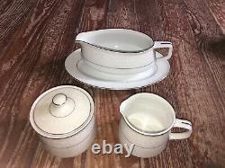 VINTAGE Brentwood Fine China Dinnerware WHITE LACE 60-Piece Set JAPAN