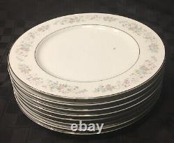 VINTAGE Carlton Dinnerware CORSAGE White Blue Pink Flowers 44-Piece Set