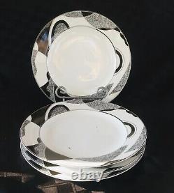 VINTAGE Christopher Stuart Dinnerware ODYSSEY #Y0263 Black Gray White 20-PC Set