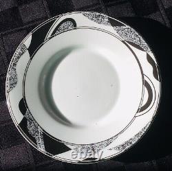 VINTAGE Christopher Stuart Dinnerware ODYSSEY #Y0263 Black Gray White 20-PC Set