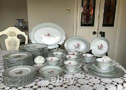 VINTAGE-HALSEY- Pattern DAMASK ROSE 402-JAPAN-Dinnerware Set-56 Pieces-CLASSY