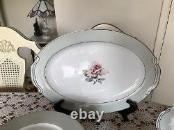 VINTAGE-HALSEY- Pattern DAMASK ROSE 402-JAPAN-Dinnerware Set-56 Pieces-CLASSY