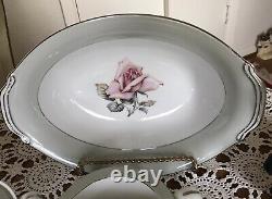 VINTAGE-HALSEY- Pattern DAMASK ROSE 402-JAPAN-Dinnerware Set-56 Pieces-CLASSY