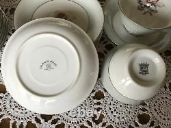 VINTAGE-HALSEY- Pattern DAMASK ROSE 402-JAPAN-Dinnerware Set-56 Pieces-CLASSY