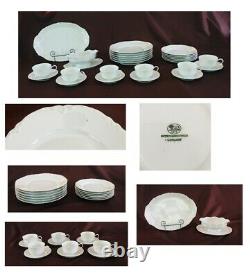 VINTAGE Hutschenreuther Germany 1814 Dinnerware RACINE WHITE (1900-1986) 26-PC