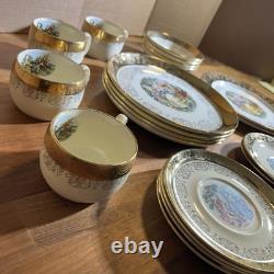 VINTAGE Sabin Crest-O-Gold (20 Pc) Dinnerware Set 22K Gold Trim FREE SHIP