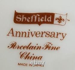 VINTAGE Sheffield Porcelain Fine China ANNIVERSARY Floral Platinum Trim 83-Piece