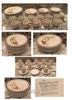 VINTAGE Woodhaven Collection 47-Piece Stoneware Dinnerware Set SUNNY BROOK