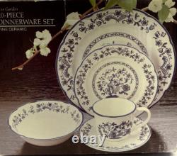VTG Baker Hart Stuart Blue Garden Delft Ceramic Dinnerware Set 20 Pc Japan NEW VTG Baker Hart Stuart Blue Garden Delft Ceramic Dinnerware Set 20 Pc Japan NEW