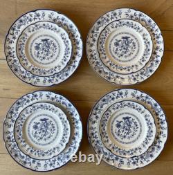 VTG Baker Hart Stuart Blue Garden Delft Ceramic Dinnerware Set 20 Pc Japan NEW