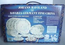 VTG Bavaria Blue Garland Porcelain Dish set Johann Haviland West Germany 1960's
