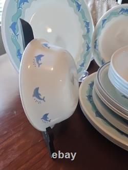 VTG Corelle Ocean Dance 24 pieces Dinnerware 6 Place Settings Beach Rental VRBO