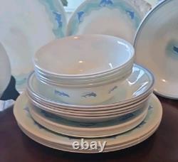 VTG Corelle Ocean Dance 24 pieces Dinnerware 6 Place Settings Beach Rental VRBO