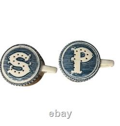 VTG Currier & Ives Blue Dinnerware Royal China USA Scenic 12 Set, 92 Pc Cottage