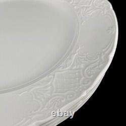 VTG Johnson Brothers RICHMOND WHITE 10 Dinner Plate Embossed Trellis Lace Set-4