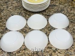 VTG Royal China Casablanca Cavalier Ironstone 37Pc Dinner Set Yellow White EC