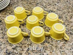 VTG Royal China Casablanca Cavalier Ironstone 37Pc Dinner Set Yellow White EC