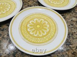 VTG Royal China Casablanca Cavalier Ironstone 37Pc Dinner Set Yellow White EC