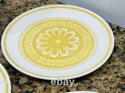 VTG Royal China Casablanca Cavalier Ironstone 37Pc Dinner Set Yellow White EC
