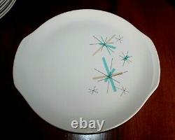 VTG SALEM Ovenproof Dinnerware SET NORTH STAR ATOMIC STARBURST Retro 8 SETTINGS