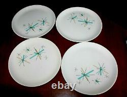 VTG SALEM Ovenproof Dinnerware SET NORTH STAR ATOMIC STARBURST Retro 8 SETTINGS