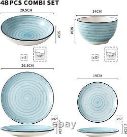 Vancasso BONBON Dinnerware Set 48 Piece Stoneware Plate Bowl Set Service for 12