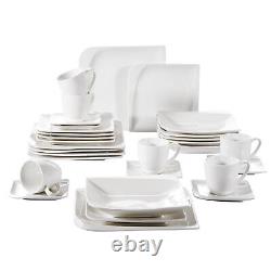 Vancasso Cloris 30 Piece Dinnerware Set Ivory White Porcelain Tableware Set
