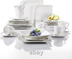 Vancasso Cloris 30 Piece Dinnerware Set Ivory White Porcelain Tableware Set