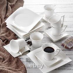 Vancasso Lolita 30 Pieces Dinnerware Set Cream White Glazed Porcelain Tableware