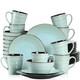Vancasso PLUVO Embossed Dinnerware Set Stoneware 32 Pcs Dinner Service for 8