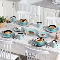 Vancasso PLUVO Embossed Dinnerware Set Stoneware 32 Pcs Dinner Service for 8