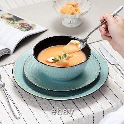 Vancasso PLUVO Embossed Dinnerware Set Stoneware 32 Pcs Dinner Service for 8