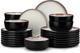 Vancasso Plates and Bowls Sets, 24 Pieces Stoneware Dinnerware Sets for 8, Kitch