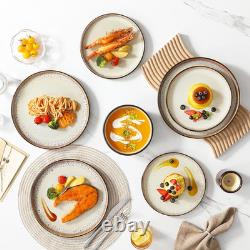 Vancasso Plates and Bowls Sets, 24 Pieces Stoneware Dinnerware Sets for 8, Kitch