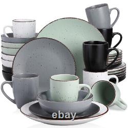 Vancasso Series Moda Matte Dinnerware Set Stoneware Round Kitchen Dinner Dishes