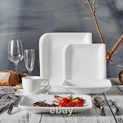 Vancasso Yolanda 30-Piece Dinnerware Set White Porcelain Tableware Dishes for 6