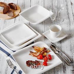 Vancasso Yolanda 30-Piece Dinnerware Set White Porcelain Tableware Dishes for 6